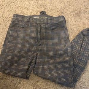 American Eagle Plaid Skinny Jeans